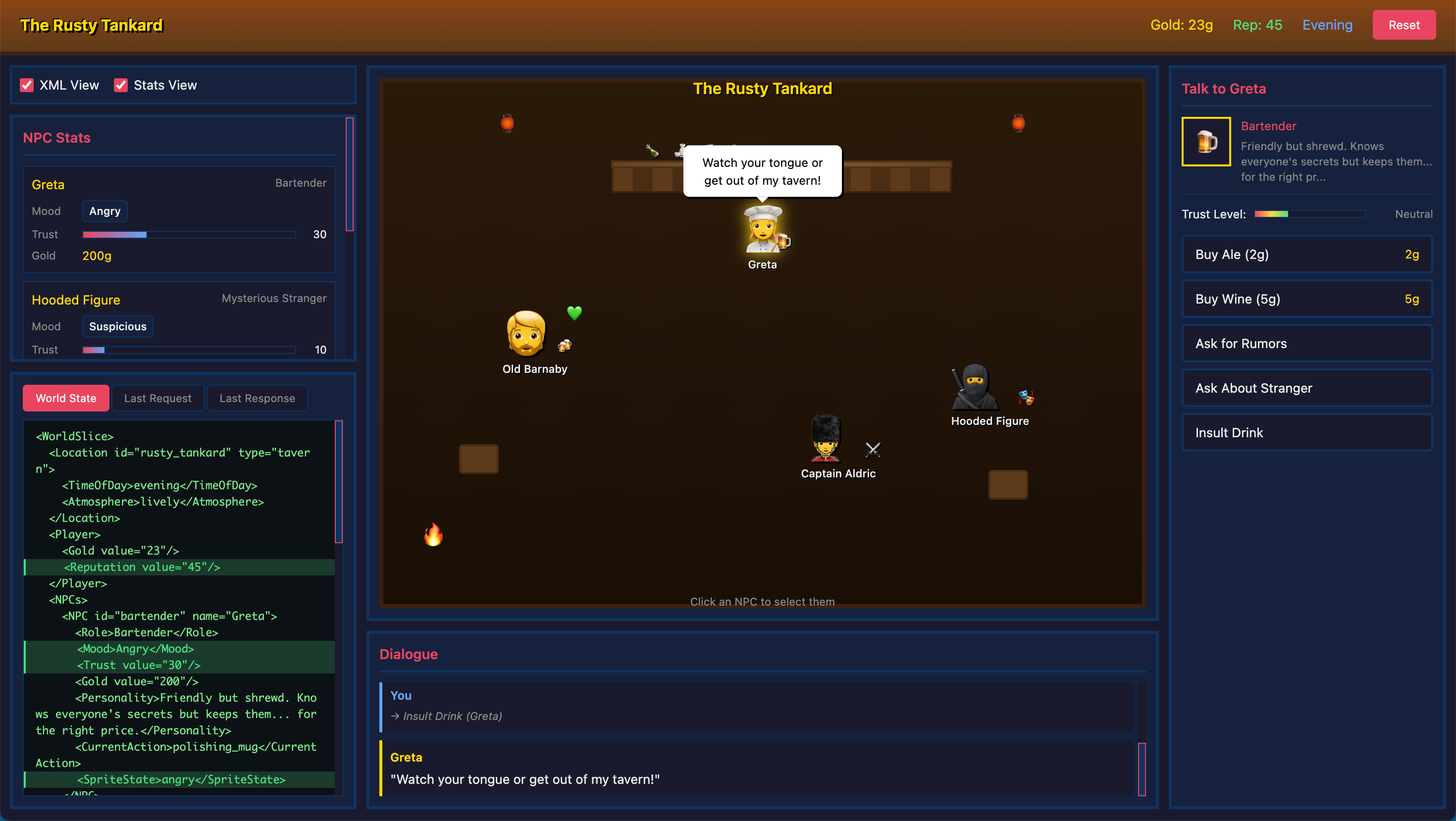 The Rusty Tankard - Fantasy RPG tavern powered by Director